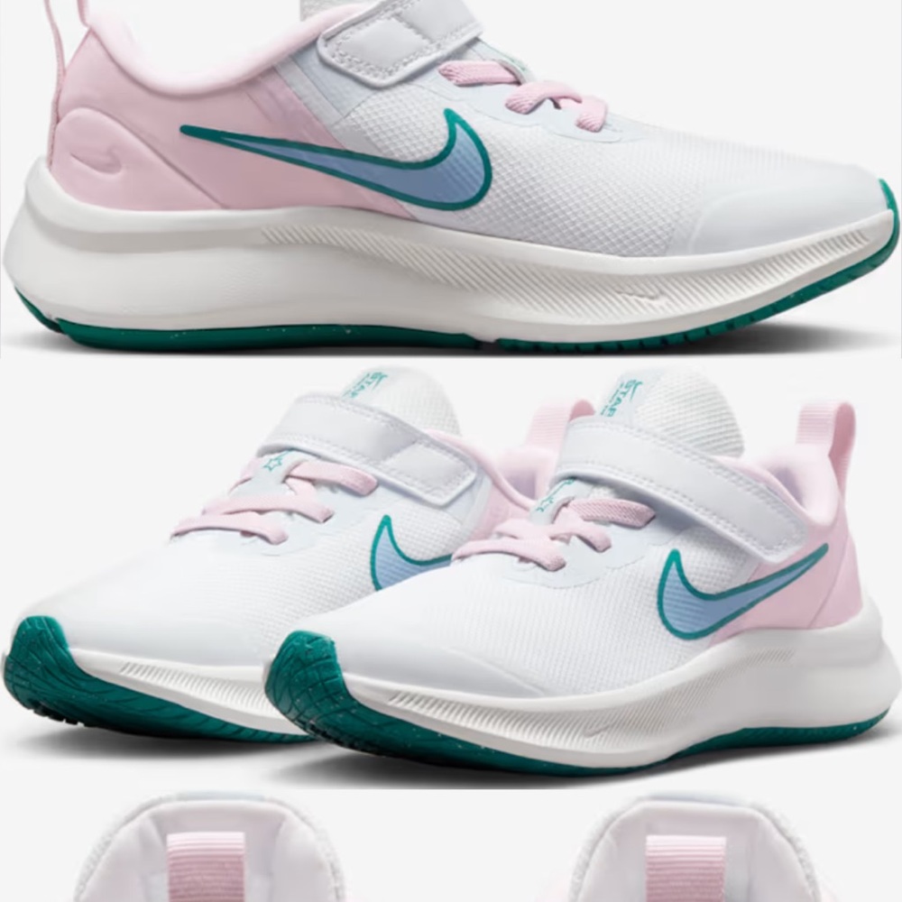 Nike Kids' White and Pink Sneakers Size 13.C new with out the box